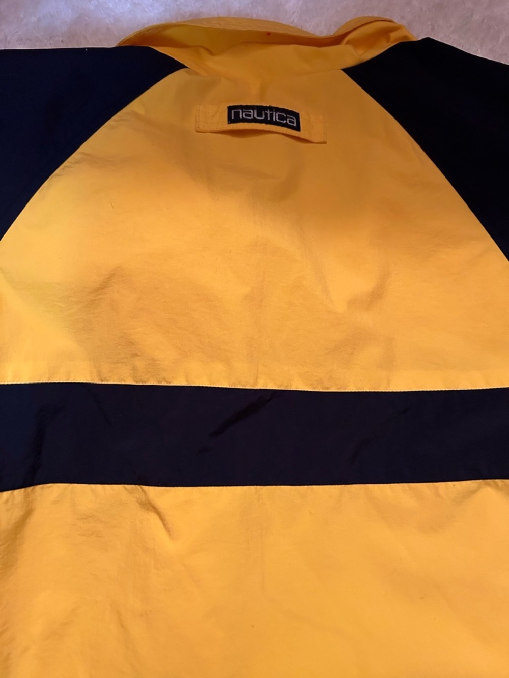 Vintage Nautica Yellow & Navy Windbreaker Jacket Women’s Small - Picture 4 of 4